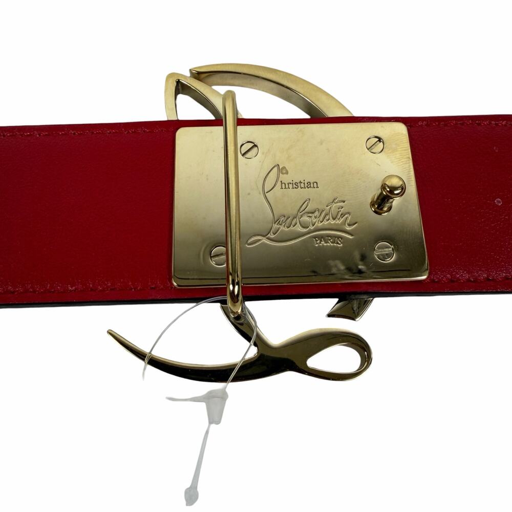 Christian Louboutin CL Logo Calf Leather Belt Leche White Size 90/36 - Picture 10 of 12